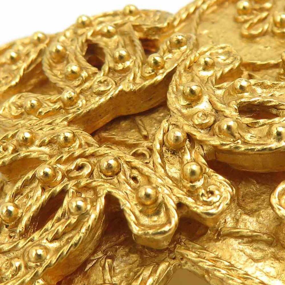 CHANEL Authentic Gold Logo Brooch - Picture 7 of 14